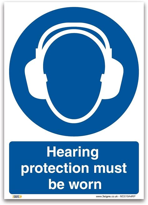 Hearing Protection Must Be Worn Sign A4 1mm Rigid Plastic Mandatory