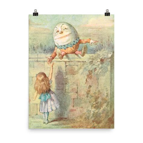 Alice Meets Humpty Dumpty Matte Poster Vintage Illustration 1911
