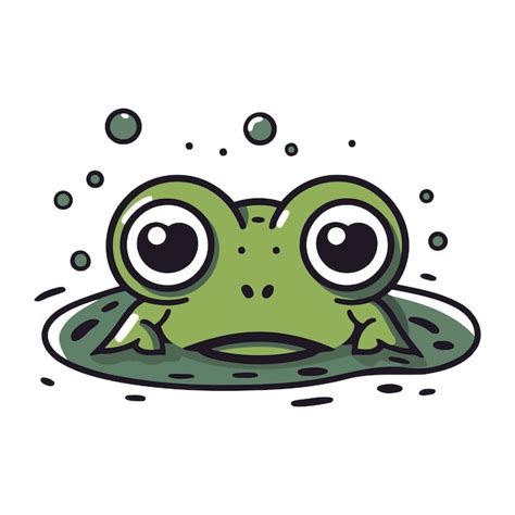 Premium Vector Frog In Water Vector Illustration Of A Frog In Water