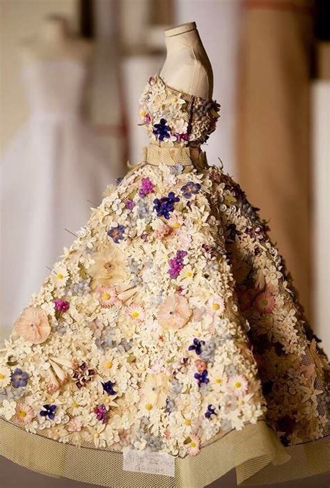 Mini Dior Flower Gown On Modelform Art Dress Couture Miniature Dress