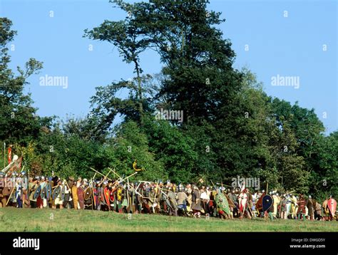 Battle Of Hastings Re Enactment Saxon And Norman Warriors Battle