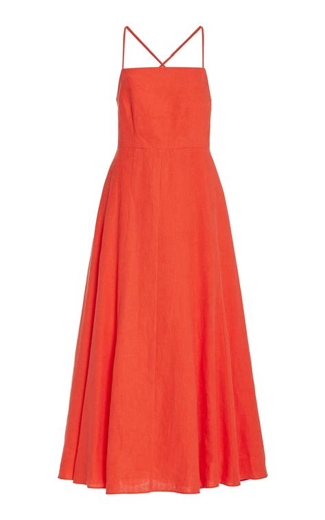 Mara Hoffman Leather Verona Hemp Maxi Dress In Red Lyst