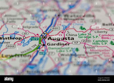 Augusta Maine Usa Shown On A Geography Map Or Road Map Stock Photo Alamy