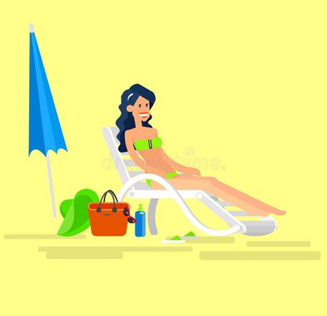 hot girl on a beach vector illustration stock illustration illustration of drinking