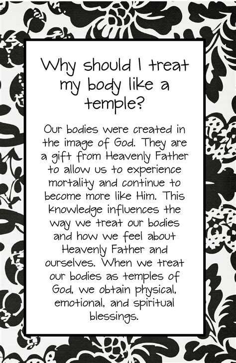 There is no need for temples; why should i treat my body like a temple.jpg 2,370×3,645 pixels | Body is a temple, Lds quotes ...