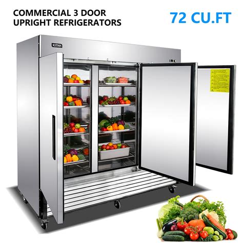 Commercial Freezer, 72 Cu. Ft. Freezer with 3 Doors, Stainless Steel