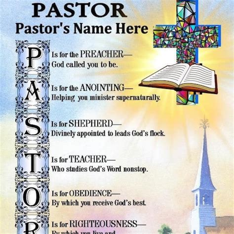 Pastor Appreciation Anniversary Personalized Name Poem T Etsy