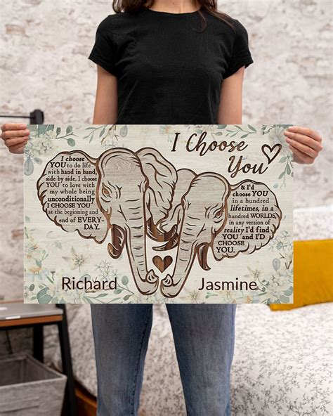 Elephant I Choose You Custom Personalized Name Poster Leesilk Shop