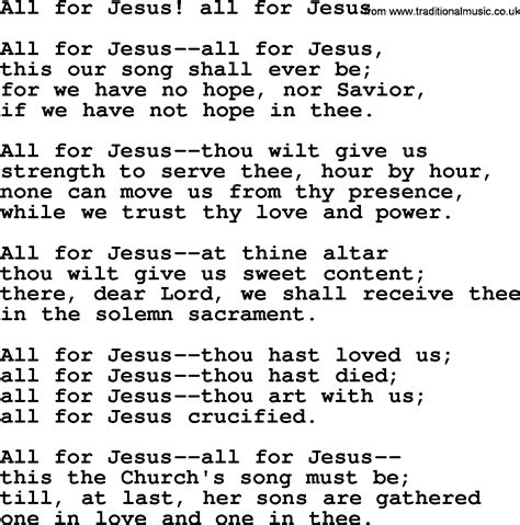Hymns And Songs For The Eucharistcommunion All For Jesus All For