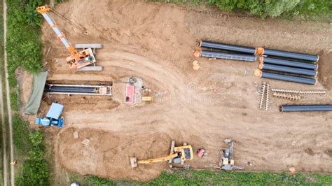 Gas And Oil Pipeline Construction Pipes Welded Together Big Pipeline