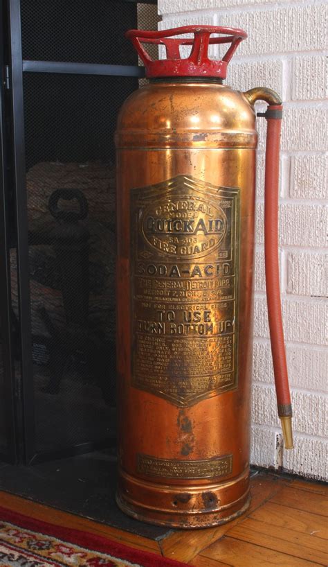Antique Brass Fire Extinguisher General Quick Aid By Blueonionbarn