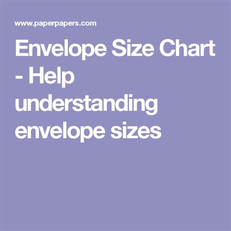 Envelope Size Chart Help Understanding Envelope Sizes Choose The