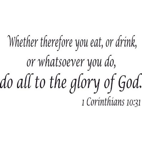 1 Corinthians 1031 Bible Verse Vinyl Wall Decal By Scripture Wall Art