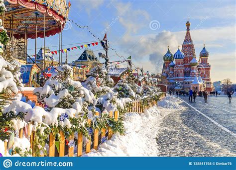 Christmas In Moscow New Year`s Decoration Of The Red Square In Stock