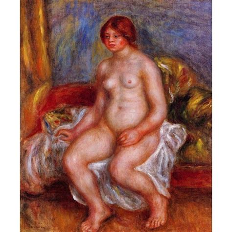 Nude Woman On Green Cushions Renoir Oil Painting Reproduction
