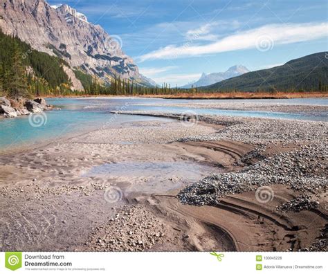 The Bow River In Banff Alberta Canada Stock Photo Image