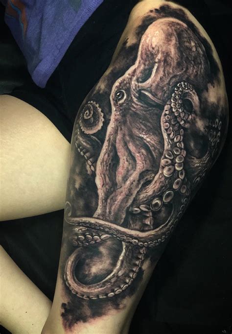 Octopus Leg Tattoo By Jeremiahbarba Octopus Tattoos Octopus Tattoo Sleeve Octopus Tattoo