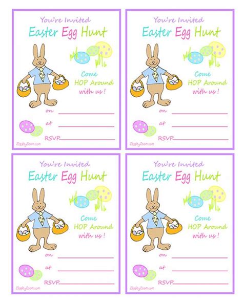 Create your own custom baby shower invitation in minutes. Easter Egg Hunt Printable Invitation - Ziggity Zoom Family
