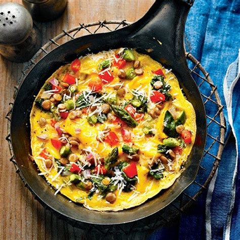 Fresh Vegetable Omelette With Lentils Recipe