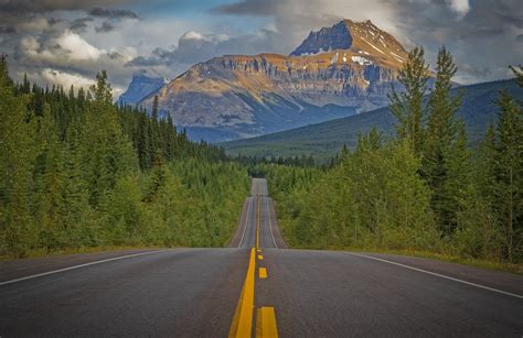 Wallpaper Id 625712 Icefields Parkway Road Rocky Mountains Forest