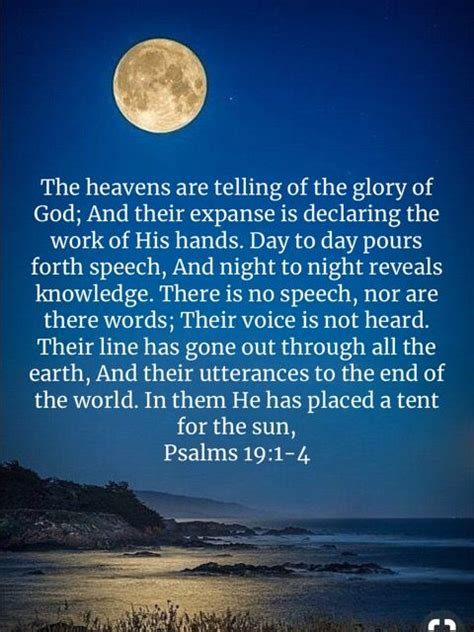 Psalms 191 4 The Heavens Are Telling Of The Glory Of God And Their