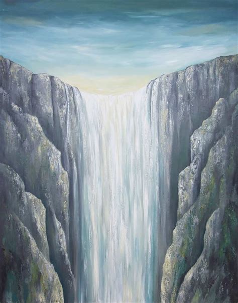 Grand Falls Of Rivendell Waterfall Painting Liz W Fine Art