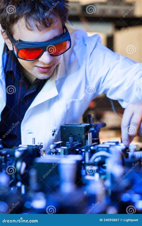 Scientist Doing Research In A Quantum Optics Lab Royalty Free Stock