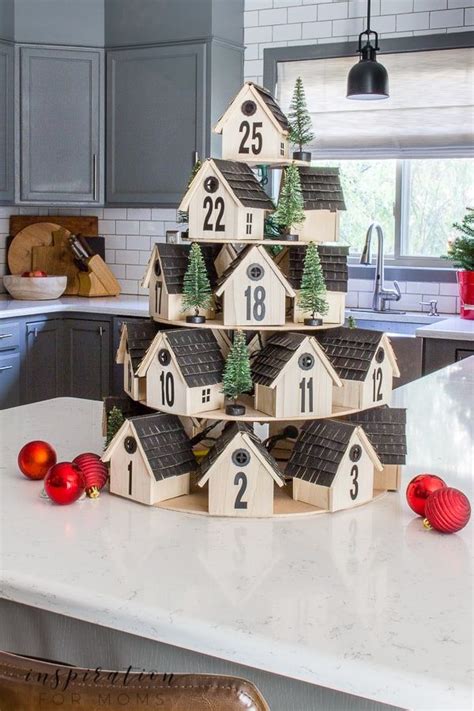 Diy Tiered Wooden Houses Advent Calendar