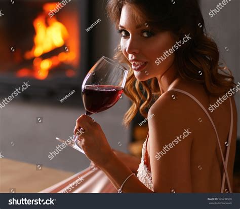 Sexy Woman Front Fireplace Stock Photo Shutterstock