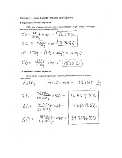 Empirical Formula From Percent Composition Practice Problems