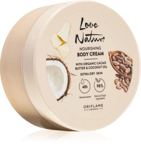Oriflame Love Nature Cacao Butter And Coconut Oil Crème Pour Le Corps Nourrissante Pour Un Effet