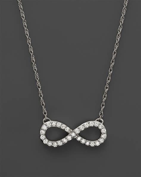 Diamond Infinity Pendant Necklace In 14k White Gold 20 50 Ct Tw