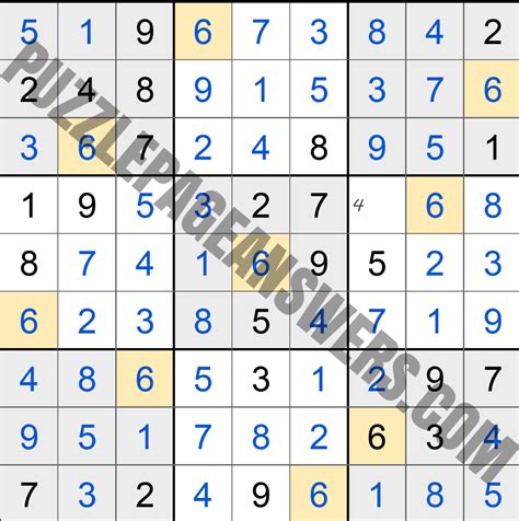 Puzzle Page Sudoku March 3 2019 Answers