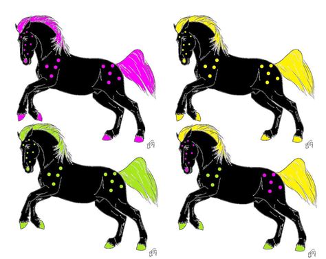 Neon Horses For Adoption D By Pony Peep On Deviantart