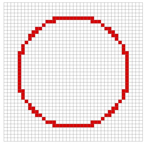 Generate pixelated circles and ellipse to use as a guideline for placing blocks in your favourite games. Pixelized Circle in Tikz - TeX - LaTeX Stack Exchange