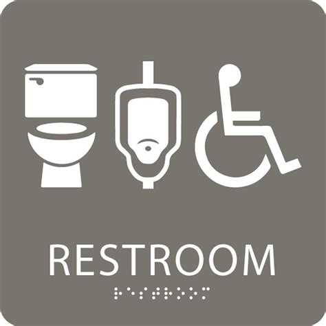 Gender Neutral Restroom Sign Ada Compliant Plaque With Braille Ada