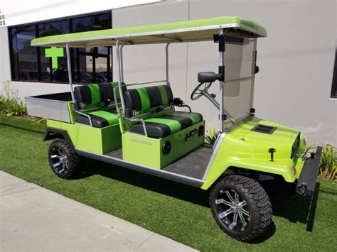 Green Custom Jeep Club Car Gas Lifted Limo 4 Passenger Utility Golf