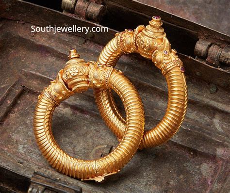 Antique Gold Kadas Indian Jewellery Designs