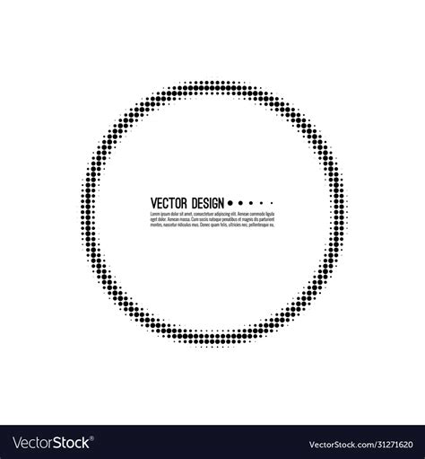 Abstract Round Halftone Dotted Frame Royalty Free Vector