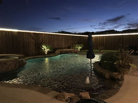 There are so many ways to decorate with lighting. Backyard rope lighting around fence. | Backyard retreat ...