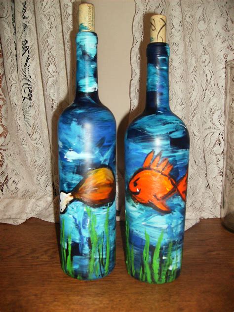B Martin Art Wine Bottle Painting