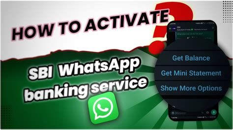 How To Activate Sbi Whatsapp Banking Services Youtube