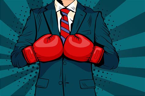 Man In Boxing Gloves Vector Illustration In Comic Pop Art Style