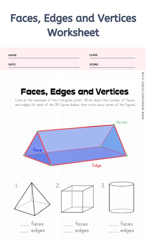 Faces Edges And Vertices Worksheet Printable Word Searches