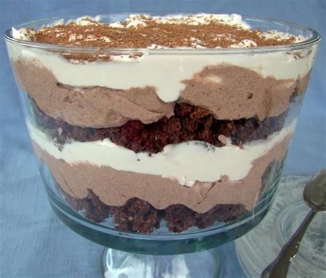 Decadent candy bar brownie trifle, one seriously deliciousdessert! Low-Cal, Low-Fat Easy Chocolate Trifle | Recipe | Recipe Ideas | Desserts, Dessert recipes, Low ...