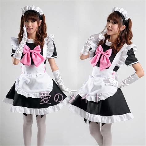 400us Restaurant Maid Cosplay Anime Costume Women Maid Cafe Free Shipping Cosplay Costumes