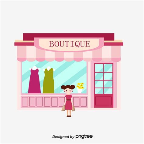 Cute Cartoon Flat Pink Clothing Store Elements Character Seller