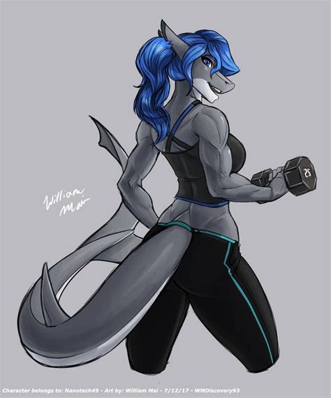 C Workout Shark By Wmdiscovery Anthro Furry Anime Furry