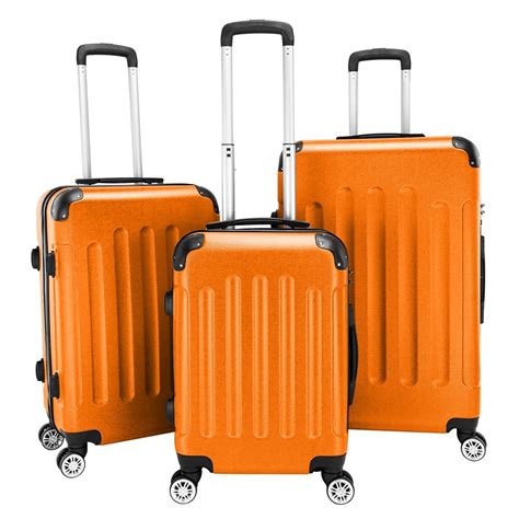 Zimtown Zimtown Hardside Lightweight Spinner Orange 3 Piece Luggage