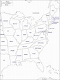 East Coast Map Blank